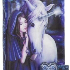 Artist Collections~ Solace Anne Stokes Embossed Purse 19cm Blue, PU, 18.5cm