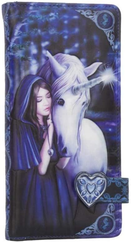 Artist Collections~ Solace Anne Stokes Embossed Purse 19cm Blue, PU, 18.5cm