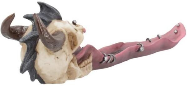 Dark Collection~Pierced Prodigy Skull Incense Holder 33cm Red, Resin, One Size