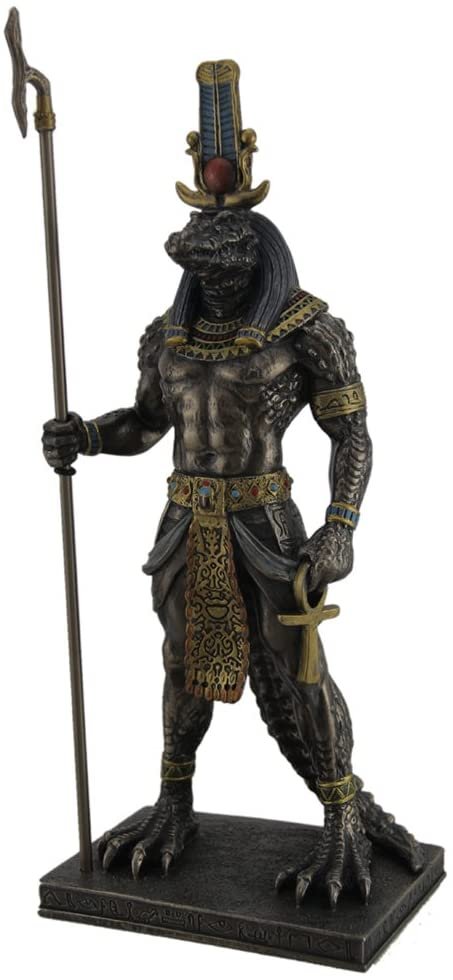 Magic  Collection~Sobek Ancient Egyptian Crocodile God of The Nile Bronzed Finish Statue