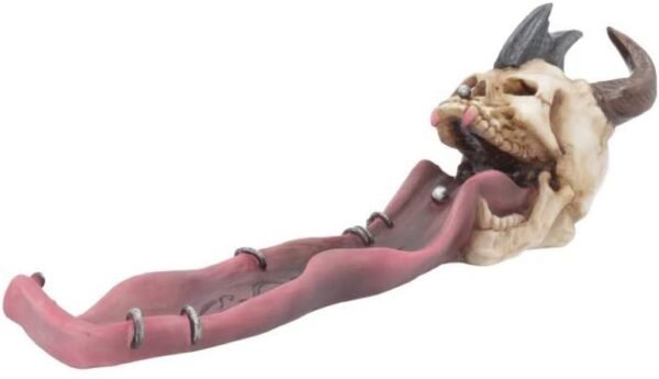 Dark Collection~Pierced Prodigy Skull Incense Holder 33cm Red, Resin, One Size