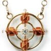 Crystal Healing Pendant - Sri Yantra Solar Form in 24K Gold Plate with Magnets & Copper Wire
