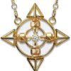 Crystal Healing Pendant - Healing Tool - Shambhala Deva Solar Form in 24K Gold Plating