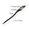 TOP SEWING Ebony Double-faced Jade Sword Hairpins Handmade Carved Wooden Hair Sticks for Women Chinese Hair Chopsticks for Long hair A