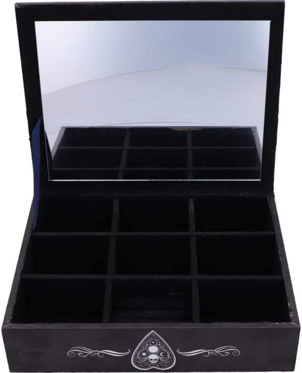 Wiccan Collection~Black and White Spirit Board and Planchette Jewellery Storage Box with Mirror, MDF, One Size