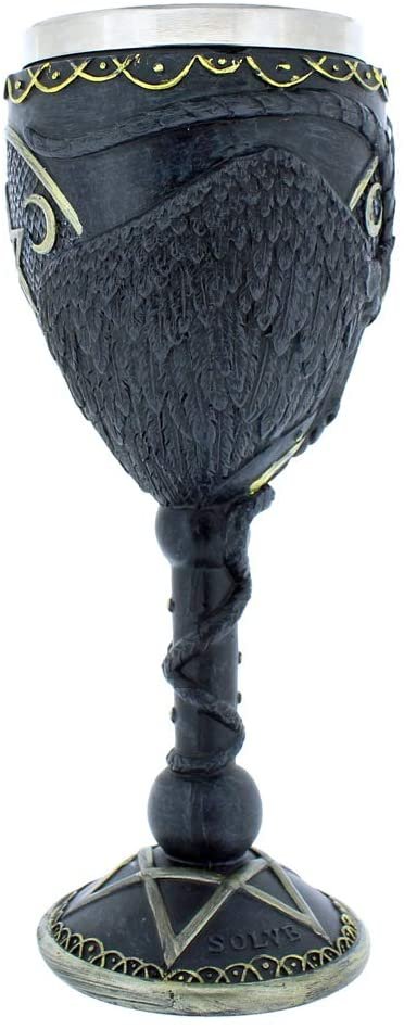 Dark Collection~Baphomet Goblet 20cm Black, Resin w/stainless steel insert, One Size