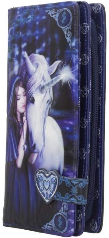 Artist Collections~ Solace Anne Stokes Embossed Purse 19cm Blue, PU, 18.5cm