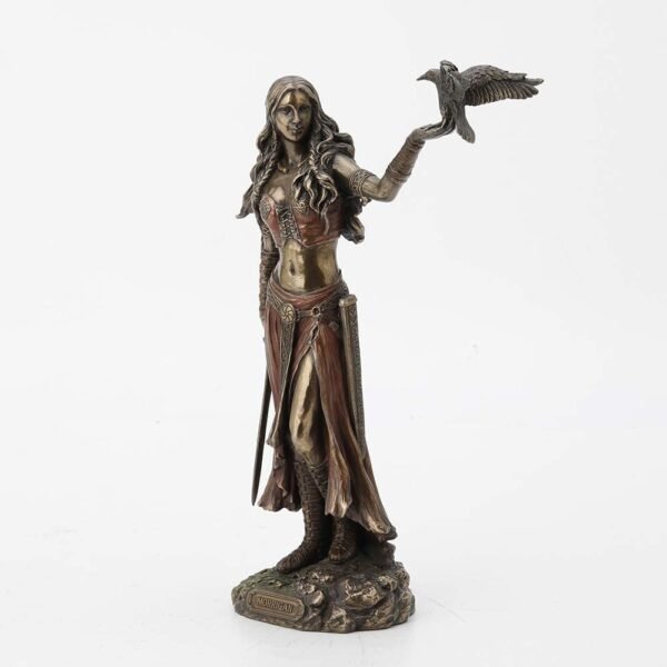 Magic  Collection~Resin Statues Morrigan The Celtic Goddess of Battle W/Crow & Sword Bronze Finish Statue 6.5 X 10.25 X 3 Inches Bronze