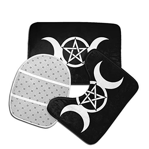 Triple Moon Goddess Decal Pentacle Wicca Pagan Witch Bathroom Rug Mat
