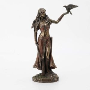 Magic  Collection~Resin Statues Morrigan The Celtic Goddess of Battle W/Crow & Sword Bronze Finish Statue 6.5 X 10.25 X 3 Inches Bronze
