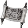 Magicun N.Giftware~Drink and I Know Things Magnet 9cm Game of Thrones, Silver
