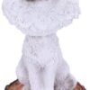 Animal Collection~ U5005R0 Cub White Winter Wolf Bobble Head Figurine, Polyresin, 11cm