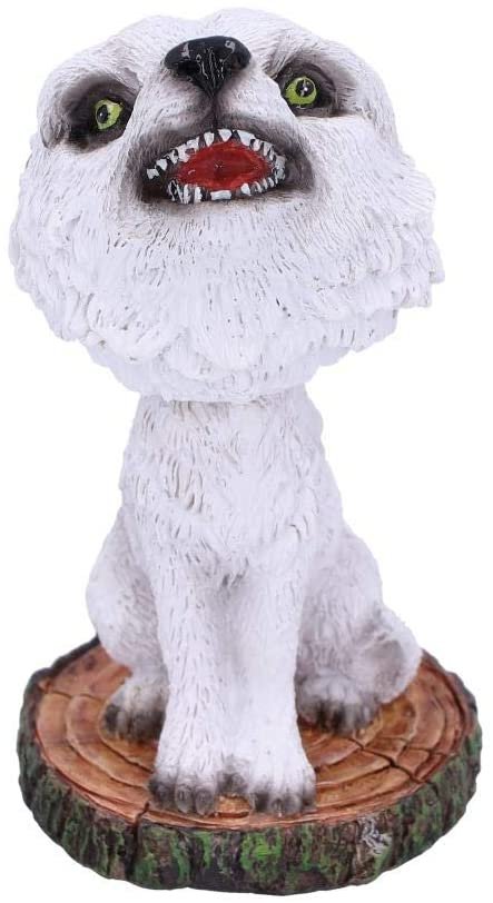 Animal Collection~ U5005R0 Cub White Winter Wolf Bobble Head Figurine, Polyresin, 11cm