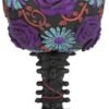Dark Collection~Twilight Blooms Goblet 18cm Black, Resin w/Stainless Steel Insert
