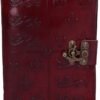 Mythology Collection~ Lockable Red Leather Medieval Embossed Journal, Paper, Burgundy, One Size