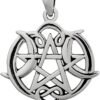 Sterling Silver Small Heart Pentacle Pentagram Pendant