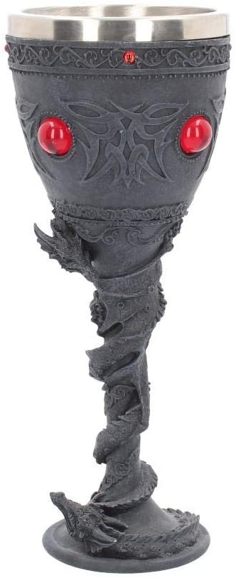 Nemesis Now Chalice of The Serpent 24cm, Resin w/stainless steel insert, Black