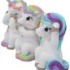 Magicun N.Giftware~Three Wise Cutiecorns Ornament Cute Unicorn Figurine Set, Resin, White, 9.5cm