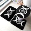 Triple Moon Goddess Decal Pentacle Wicca Pagan Witch Bathroom Rug Mat