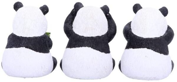 Animal Collection~ Three Wise Pandas 8.5cm, Resin, Black, One Size