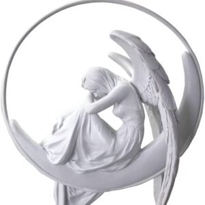 Light Collection~Serenity White Hanging Winged Angel Decoration, Polyresin, One Size