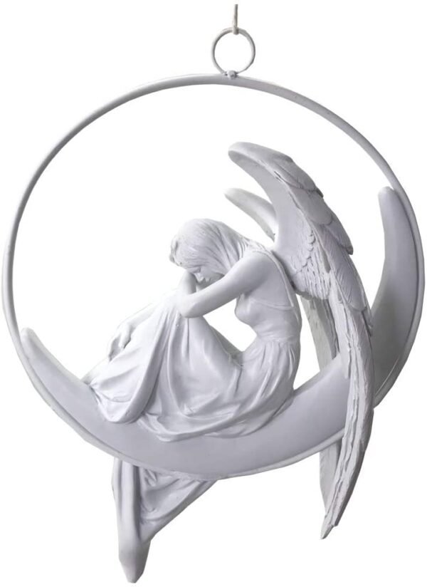Light Collection~Serenity White Hanging Winged Angel Decoration, Polyresin, One Size