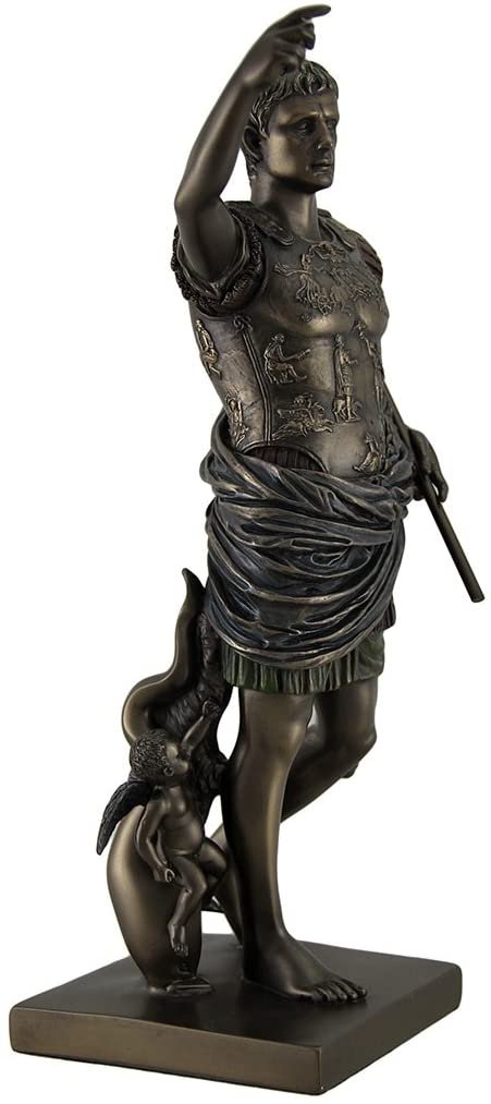 Magicun  Collection~Augustus of Prima Porta Bronze Finish Augustus Caesar Statue 12 Inch