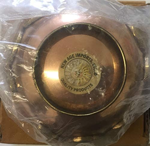 Witchcraft~Triple Moon Pentacle Copper Offering Bowl 3", Great for Altar use, Ritual use, Incense Burner, smudging Bowl, Decoration Bowl, offering Bowl - New Age Imports, Inc.