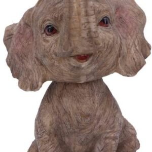 Magicun N.Giftware~Bob-ar Grey Elephant Bobble Head Figurine, Polyresin, 16.5cm