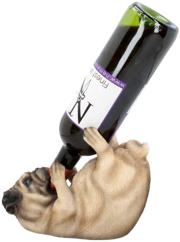 Magicun N.Giftware~Guzzlers Pug Wine Bottle Holder 21cm Fawn