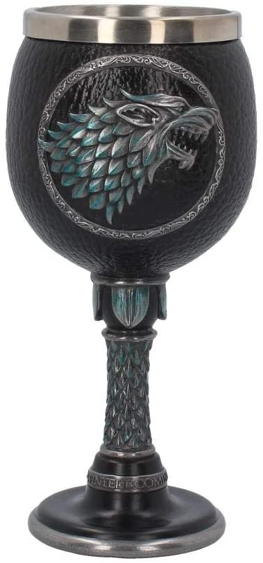 Magicun N.Giftware~Winter is Coming Game of Thrones Goblet 13cm Black, Resin w/Stainless Steel Insert, One Size