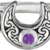 Amethyst Celtic Ring – Sterling Silver Crescent Moon Design by Paul Borda of Dryad Design