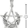 Sterling Silver Simple Moon Pentacle Pentagram Pendant; 1 Inch Tall