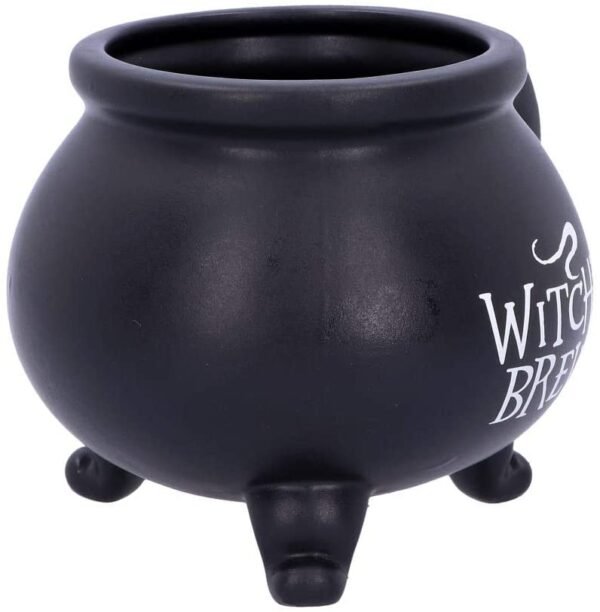 Wiccan Collection~U4791P9 Smooth Black Witch's Brew Cauldron Mug 13.5cm, Resin w. Stainless Steel