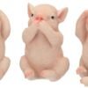 Animal Collection~ Three Wise Pigs Figurine 11cm Pink
