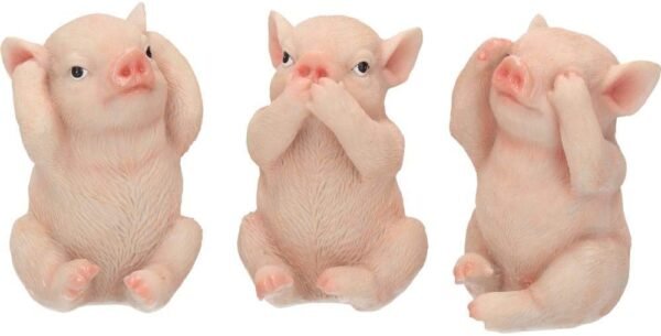Animal Collection~ Three Wise Pigs Figurine 11cm Pink