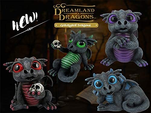 Magicun  Collection~World of Wonders Grave Yard Series Dreamland Dragons | Collectible Dragon Figurine with Birth Certificate | Fantasy Home Decor Accent | 6inch Dragon Statue - Carnelian