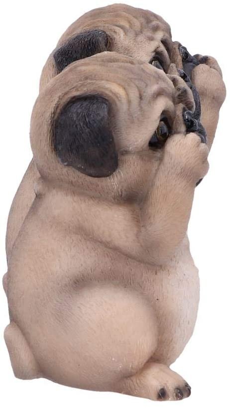 Magicun N.Giftware~Three Wise Pugs 8.5cm, Resin, Fawn