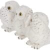 Magicun N.Giftware~Three Wise Owls Figurine 9cm White
