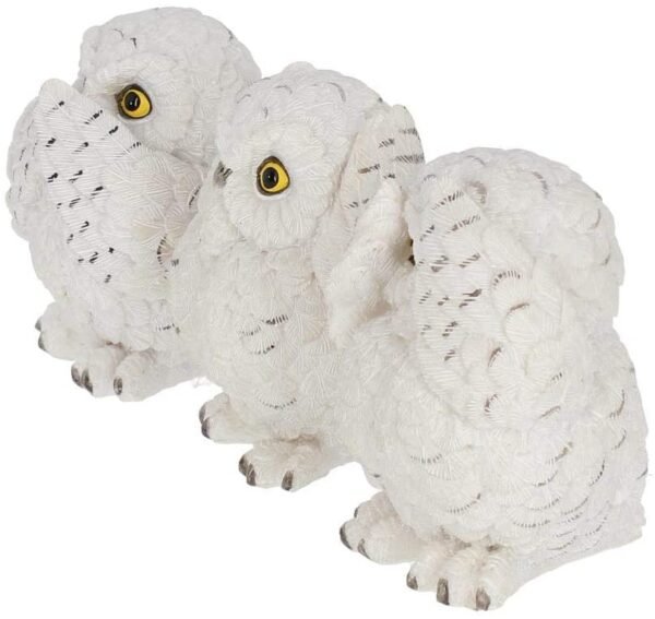 Animal Collection~ Three Wise Owls Figurine 8cm White