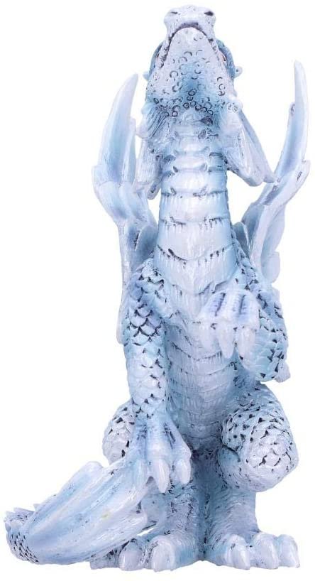 Artist Collections~ Anne Stokes Age Small Silver Dragon Figurine, White, 11.5cm