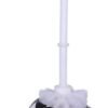 Dark Collection~Black and White Chequered Skull Toilet Brush Holder 16cm, Polyresin, One Size