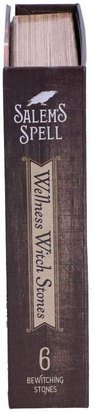 Wiccan Collection~Salem's Spell Kit Set of Six Witches Wellness Stones in Decorated Box, Brown, One Size