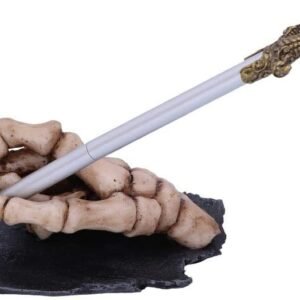 Dark Collection~Mightier Skeleton Hand and Sword Pen Holder, Natural Bone Colour, One Size