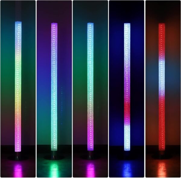 LED Corner Floor Lamp, RGBW Dimmable Mood Lighting with Remote, Modern Color Changing Accent Light for Bedroom, Living Room, Office, Gaming Room, Kids Room, 45”, Home Decor