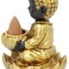 Light Collection~Baby Buddha Backflow Incense Burner 10.3cm, Gold