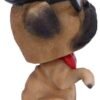 Animal Collection~ U5007R0 Fawn Pug Dog with Hat and Shades Bobble Head Figurine, Polyresin, 11.5cm