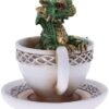 Fantasy Collection~ U5020R0 Green Dracuccino Dragon Teacup Figurine, Polyresin, One Size