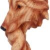 Animal Collection~ H5034R0 Natural Protection Wolf Mother and Cub Wood Effect Bust, Polyresin, One Size