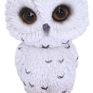 Animal Collection~ Feather White Horned Owl Bobble Head Figurine, Polyresin, 10.5cm